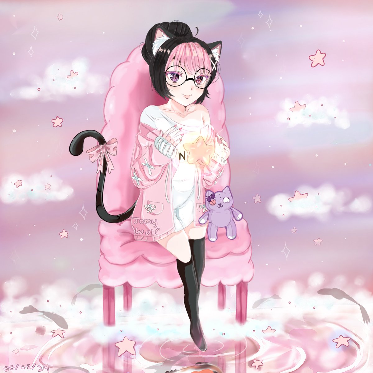 JomyW's tweet image. Finished @darlingstrawbie &apos;s #drawingcontest with different versions #strawbillust #strawbcontest 

#jomywolfart #draw #drawing #ibispaintx