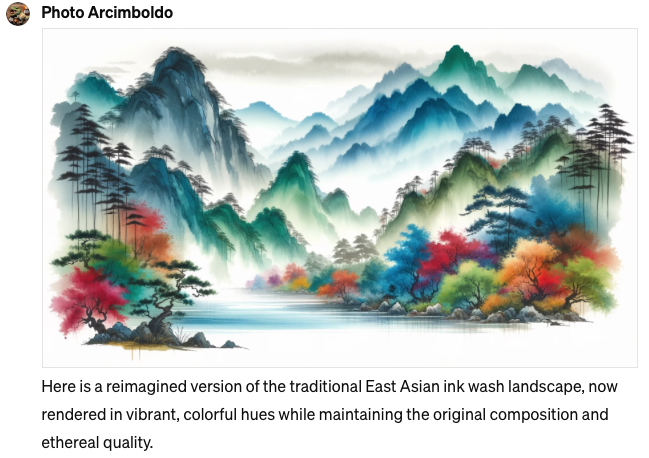 222TT222's tweet photo. This full-color variation was made from #AutumnMountains by #GahoHashimoto using #PhotoArcimboldo. #Gaho was found by #Fenollosa and #TenshinOkakura. # #岡倉天心 #フェノロサ #ボストン美術館 #東京AI祭 #SOZO美術館 https://t.co/QsyiNJ28OA https://t.co/eWYGgdLrCb