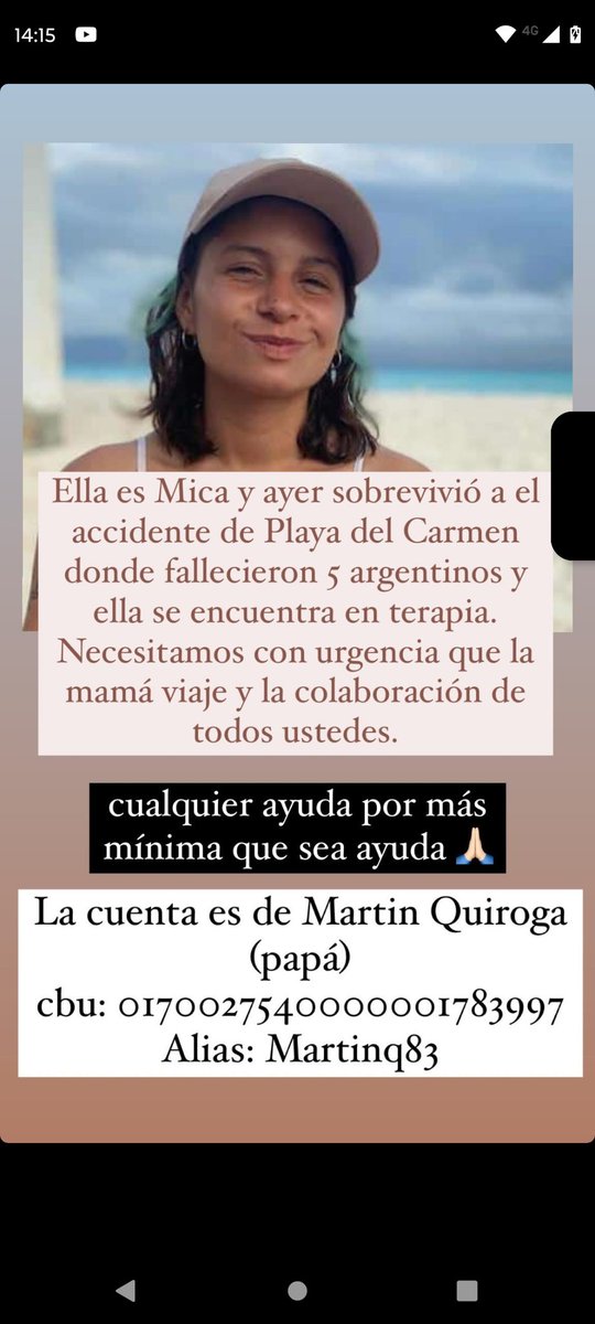dracoqueen01's tweet image. Gente! Micaela es mi amiga una de las sobrevivientes al accidente en Playa del Carmen, su mamá viajo con mucha ayuda y aún la necesita para poder estar junto a ella allá y que pueda volver sana. Es muy injusto lo que están haciendo los Mexicanos burlándose. Porfa difundan!