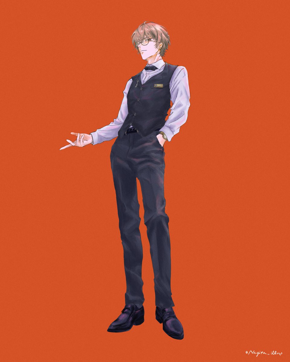 NEGITA_illus's tweet photo. 像CEO的眼鏡執事(?)

～當ROF-MAO成員遇到眼鏡執事Kagami～

#ろふあーと #金剛力也像 #加画美 #絵スコート #描いた晴 https://t.co/xE48RCCLI9