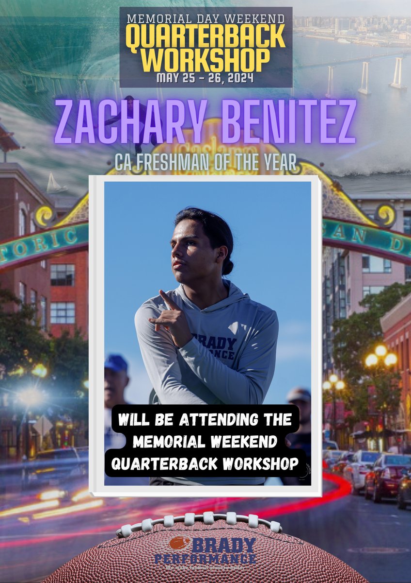 WOOOOOOOOT! Zachary Benitez will be attending the Memorial Weekend QB Workshop.

Secure your spot! Click the link below.
Link: go.thryv.com/site/bradyperf…

#americanfootball #futbolamericano #highschoolfootball #collegefootball #quarterback #quarterbacks #quarterbacktraining...