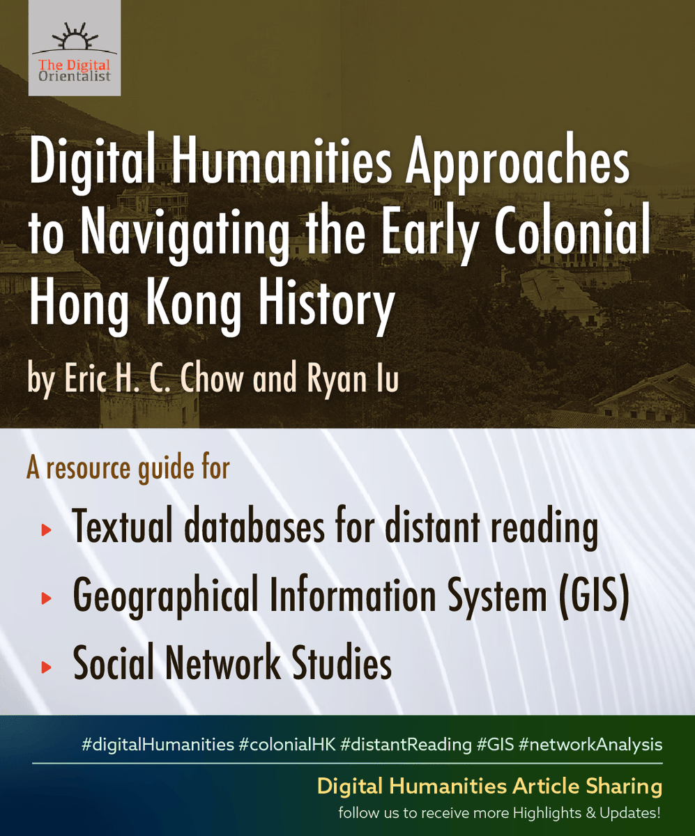 hkbulibdmss's tweet image. A very informative article for anyone interested in the early colonial Hong Kong history, co-written by our Digital Scholarship Manager! 😎

digitalorientalist.com/2024/02/02/dig…

#digitalHumanities #distantReading #textAnalysis #GIS #networkAnalysis #colonialHK #HKhistory #HongKong