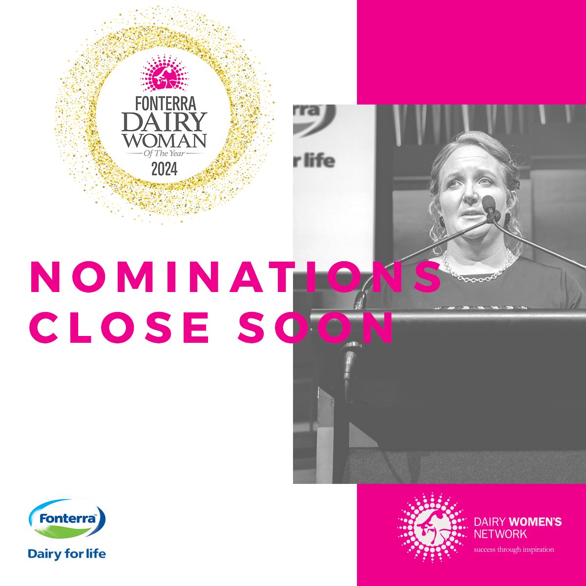 You only have ONE WEEK left to get your nominations in. Nominate / Apply at: dwn.co.nz/fonterra-dairy… Remember that if you know more than one deserving woman, you can nominate them both!