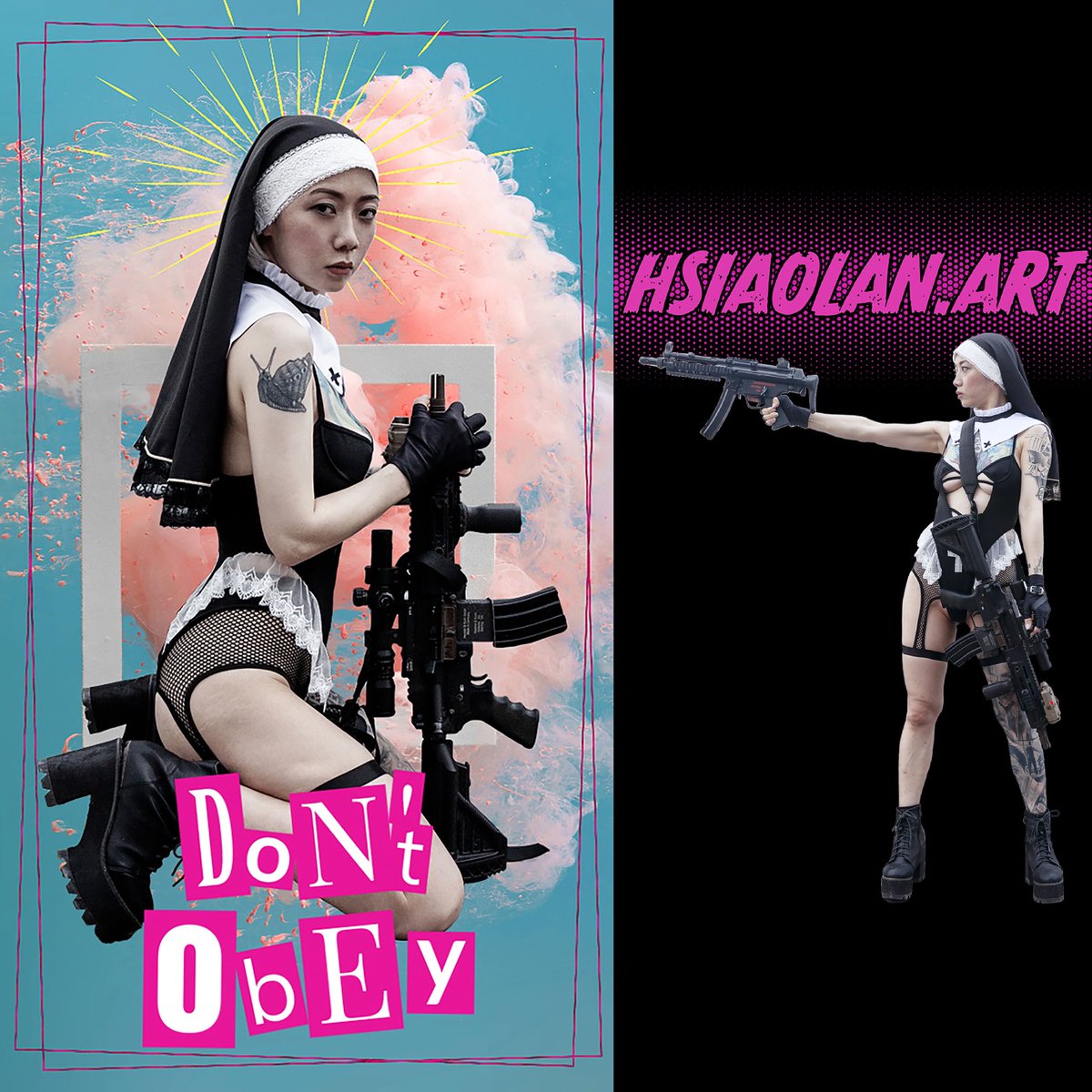 HSIAOLAN_ART's tweet photo. 🔫✝️物理超渡之願神打爛你🔫✝️

正面小圖，背面大圖，特製限量短T開始預購，即日起至2/29結單，一件售價1060含運，送防風打火機1支，多色可選，意者請私～

#轉推 #戰鬥修女 https://t.co/0KtM0hP7ox
