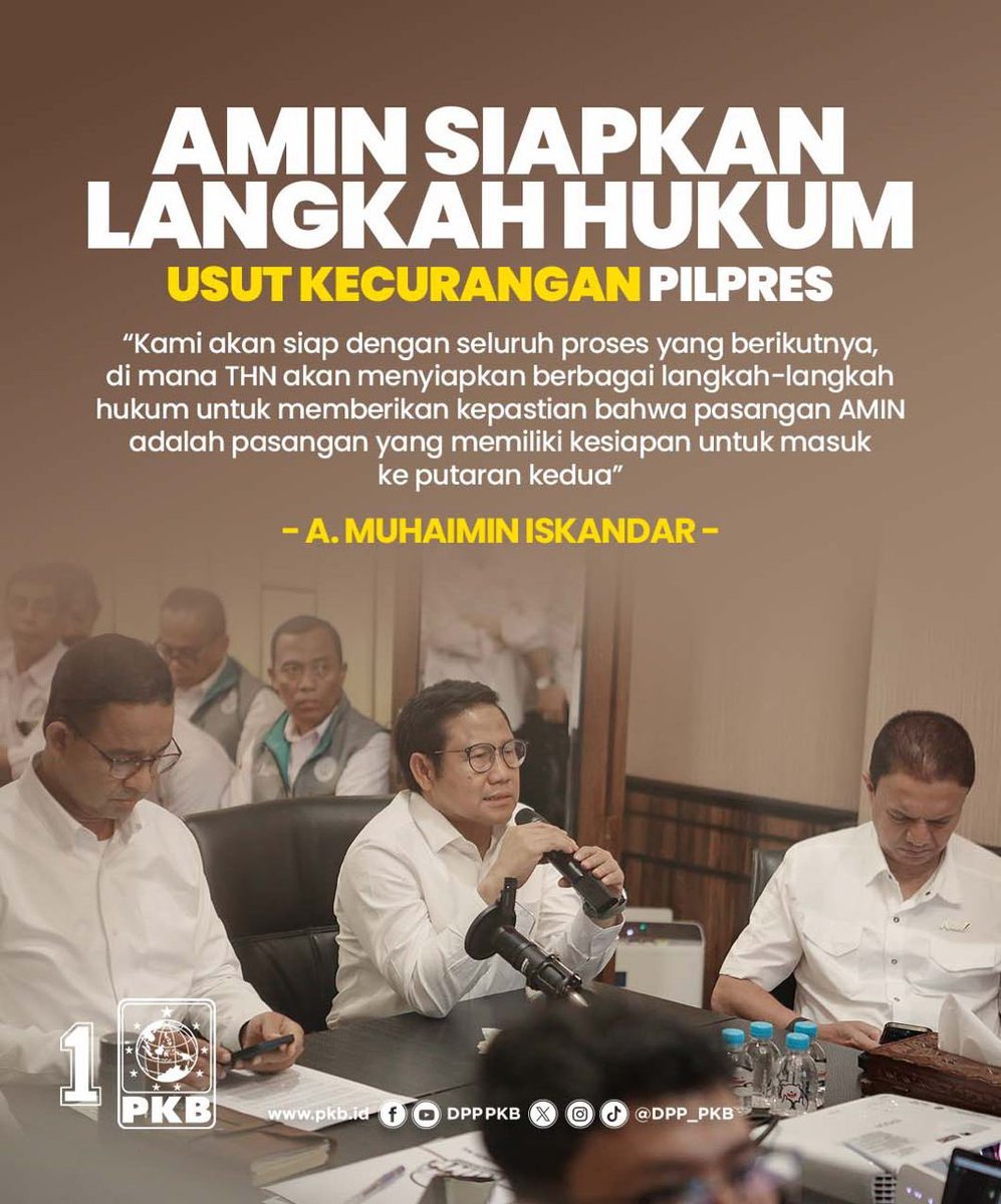 Tim Hukum AMIN saat ini terus bekerja mengumpulkan semua data untuk mengusut kecurangan pilpres. 

#1PKB
#AMINAjaDulu