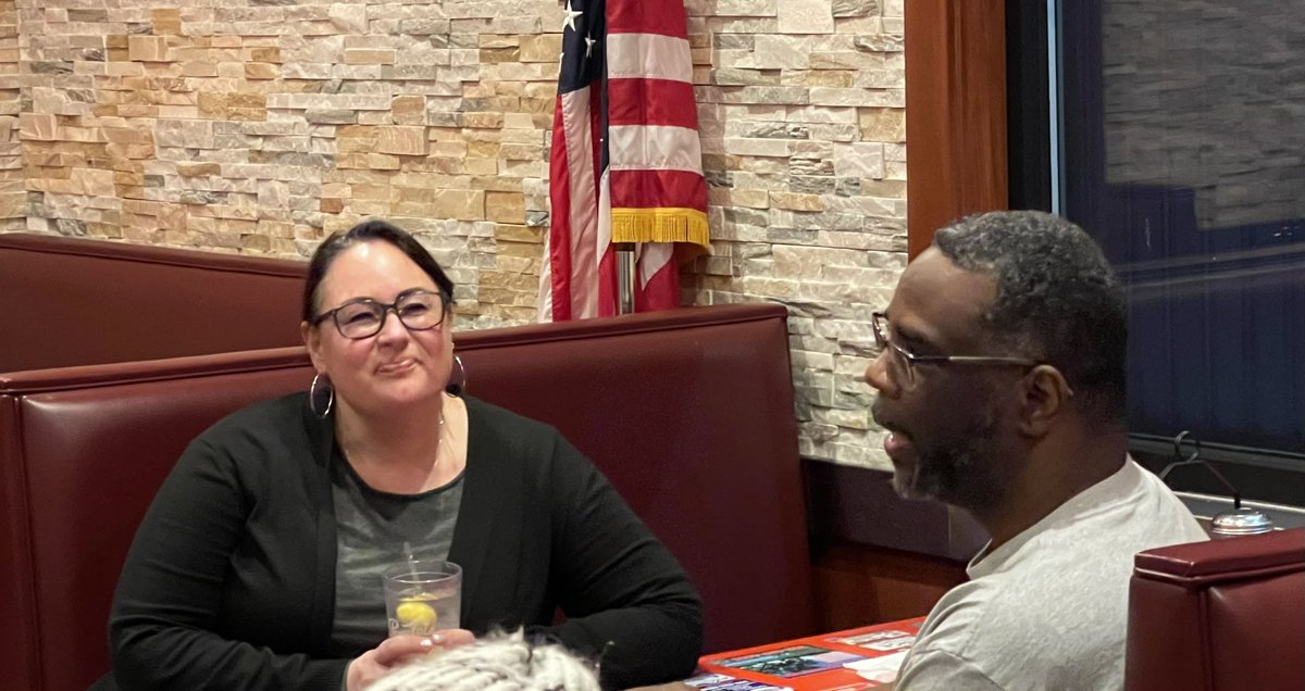 CarvajalHageman's tweet photo. Star struck 🤩 by the moment when you meet one of the biggest advocates in the national literacy conversation. @KJWinEducation we are honored to host you in Delaware. @BookwormsRW #BookwormsNation #DelawareDelivers https://t.co/BoQNyLmNik