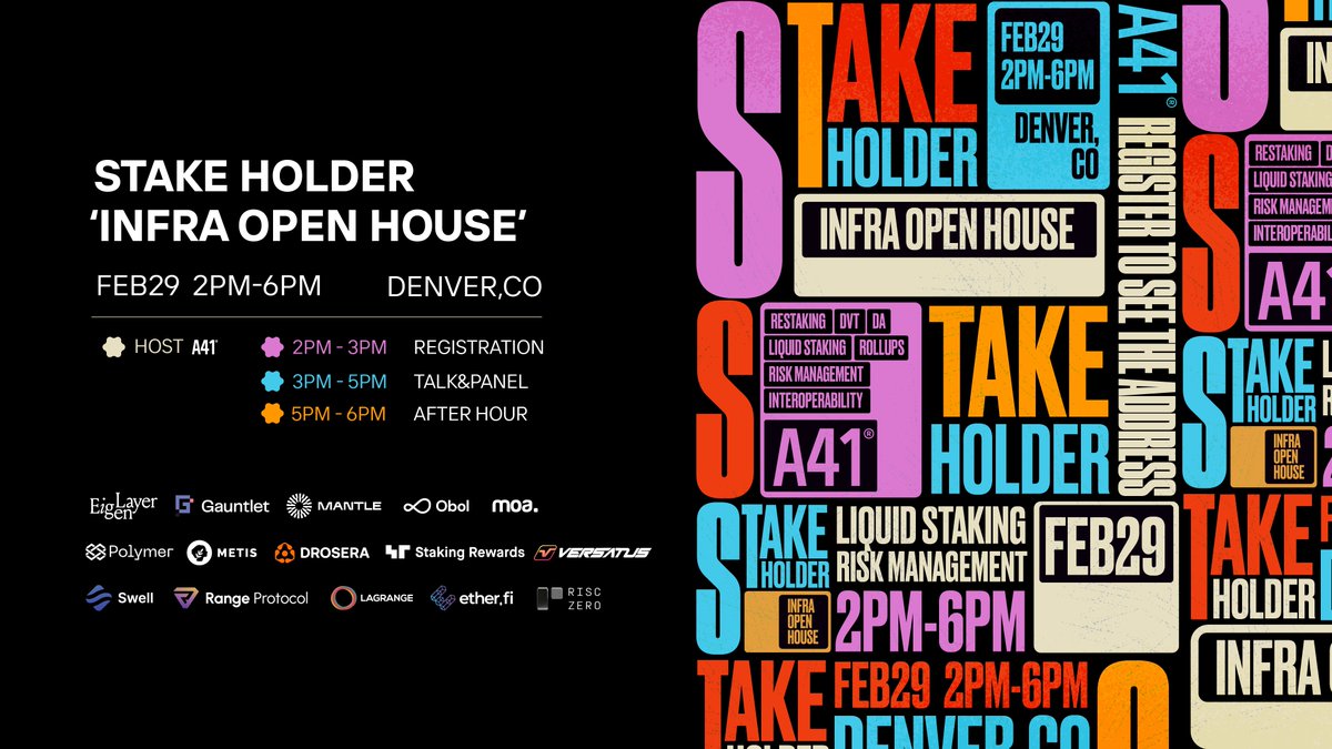 💡Stakeholder: Infra Open House

On February 29th, A41 will host the “Stakeholder: Infra Open House” event with trusted partners to discuss the present and future of blockchain infrastructure.