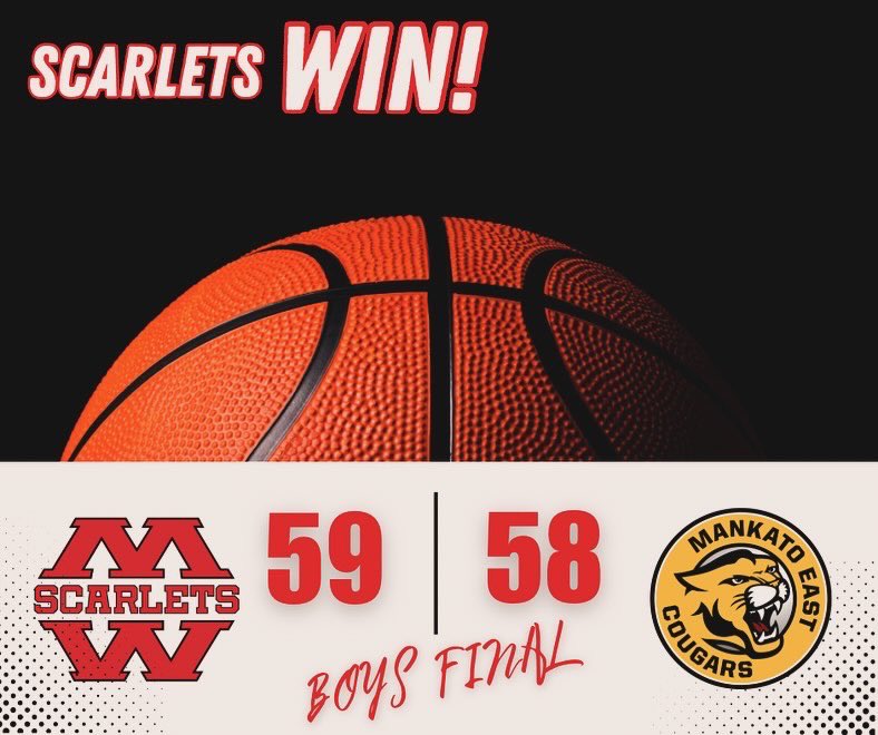 Great night of hoops between crosstown rivals.  Let’s Go Scarlets! @MankatoWestGBB <a href="/WestBoysBasket1/">West Boys Basketball</a>