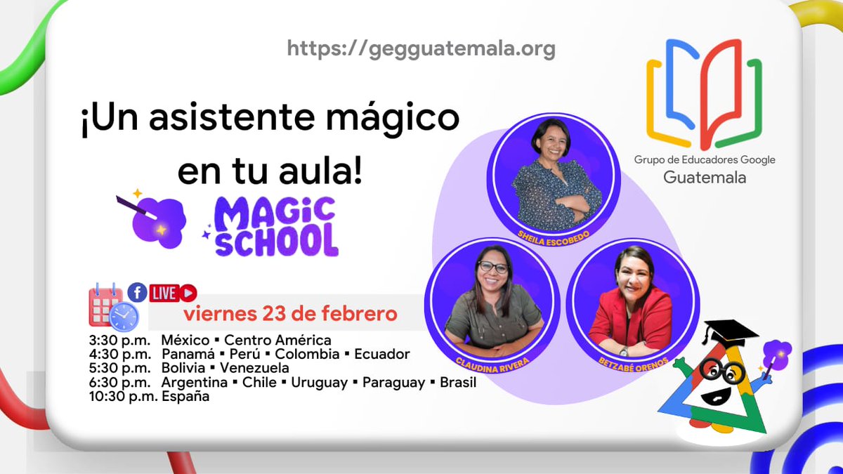 🎉🪄¿Un asistente mágico? Acompáñanos a descubrir más.  @claudina_isabel @betzydbo @EscobedoGt @DulceDePaz1 @Dannymaro @magicschoolai @GegProgram 
🔔Activa la campanita: youtube.com/live/zDS6S5miI…