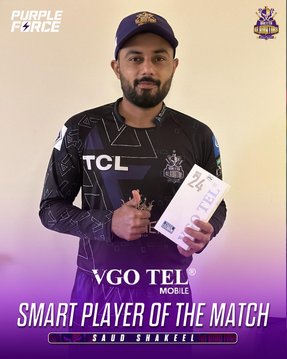 special prize from VGO TEL Mobile for a special player 👏

#PurpleForce #HBLPSL9 #ShaanePakistan