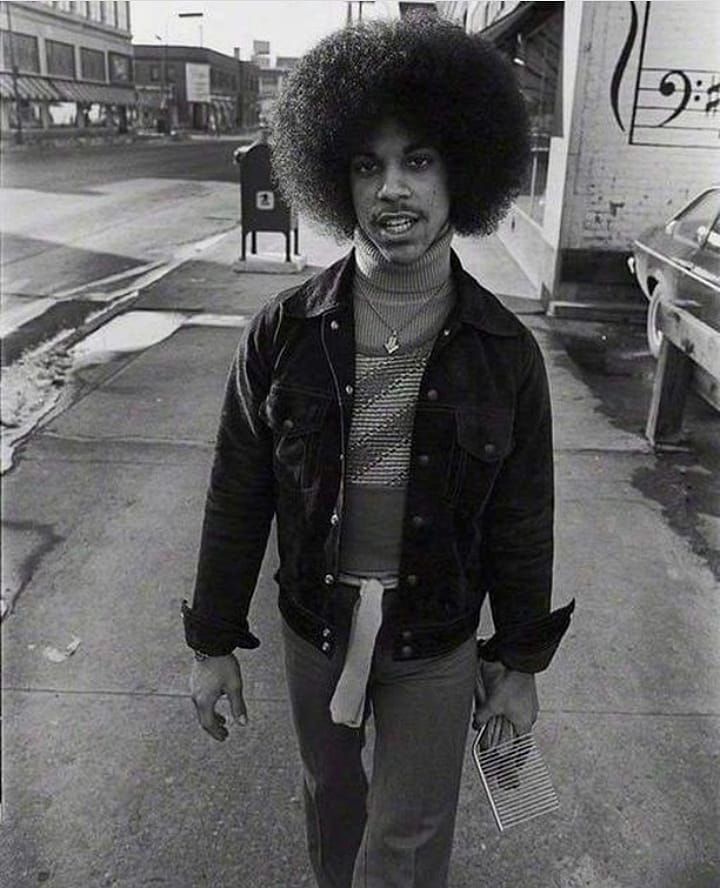 A 17-year-old Prince at the beginning of his career in 1975. Photo by Robert Whitman