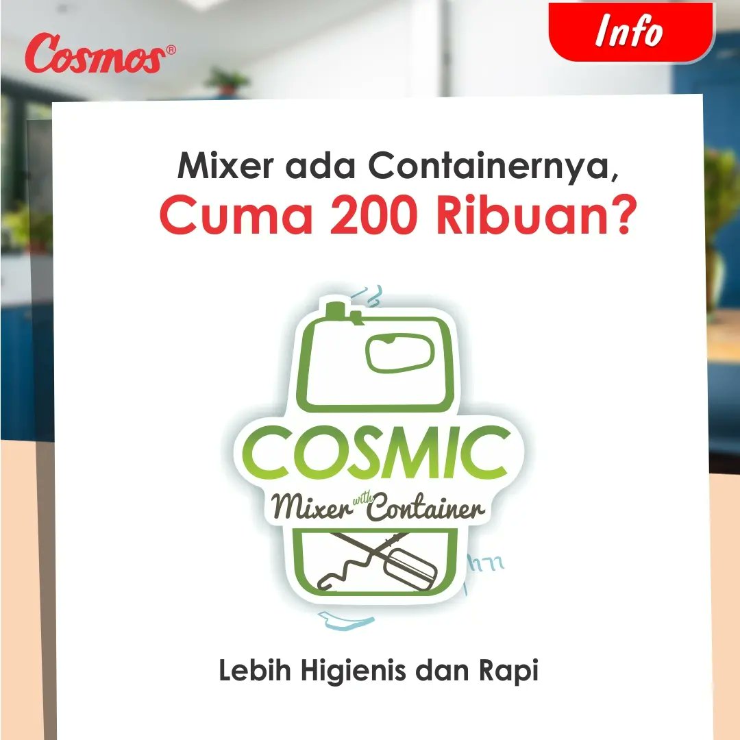 cosmosonline's tweet photo. Mixer yang ada containernya cuma 200 ribuan?
Harus banget langsung di beli! Karena container pada mixer Cosmos ini fungsinya untuk menyimpan pengaduk dan pengocok mixer, jadi gak akan ada drama hilang-hilangan, lebih rapi dan higenis.
#BanggaCosmos #mixercosmos #cosmic https://t.co/d9mQYFBRgg