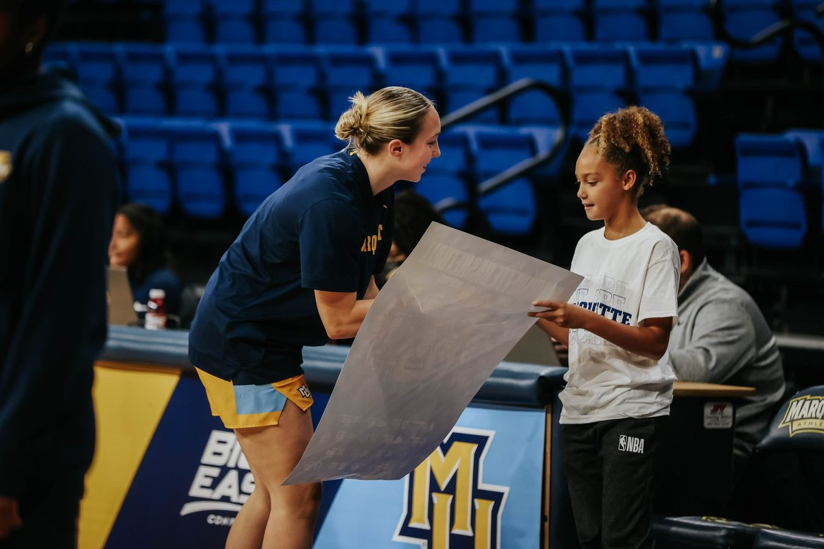 wanna make a post saying how grateful i am to be able to wear a Marquette jersey, play the game i love, and influence young kids who look up to my teammates & i as role models. Zariah, you are one of the reasons i continue to love the game 💙 @Sabatia3