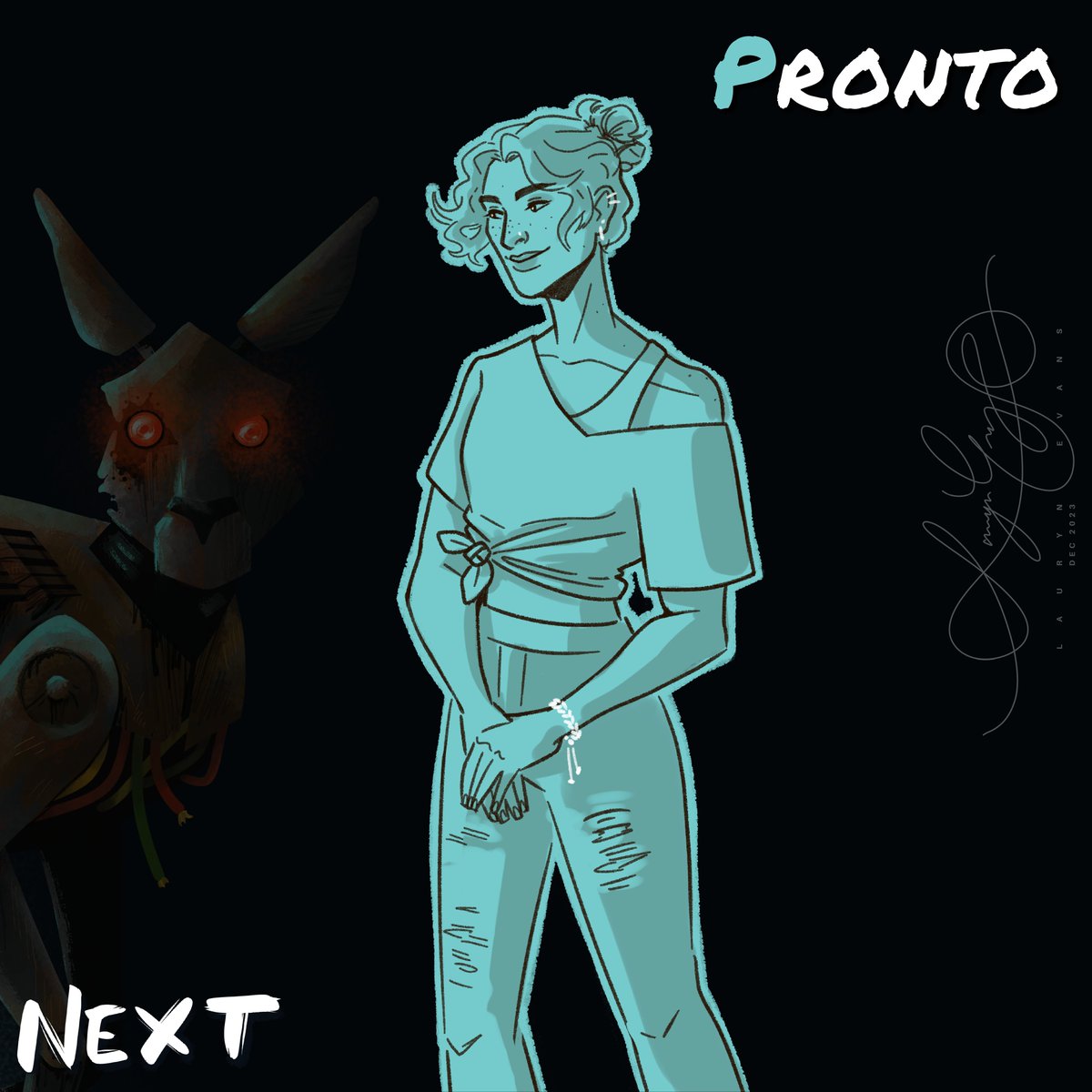 Pronto wants to be free so that she can live with Zilch and not have to worry about income from shady jobs. 
If you missed it you can find out about Pronto on your favourite podcast platforms. The Next 5 Minutes #audiodrama Thanks  <a href="/Lauryn/">Lauryn</a>.evans.illustrates for the art!