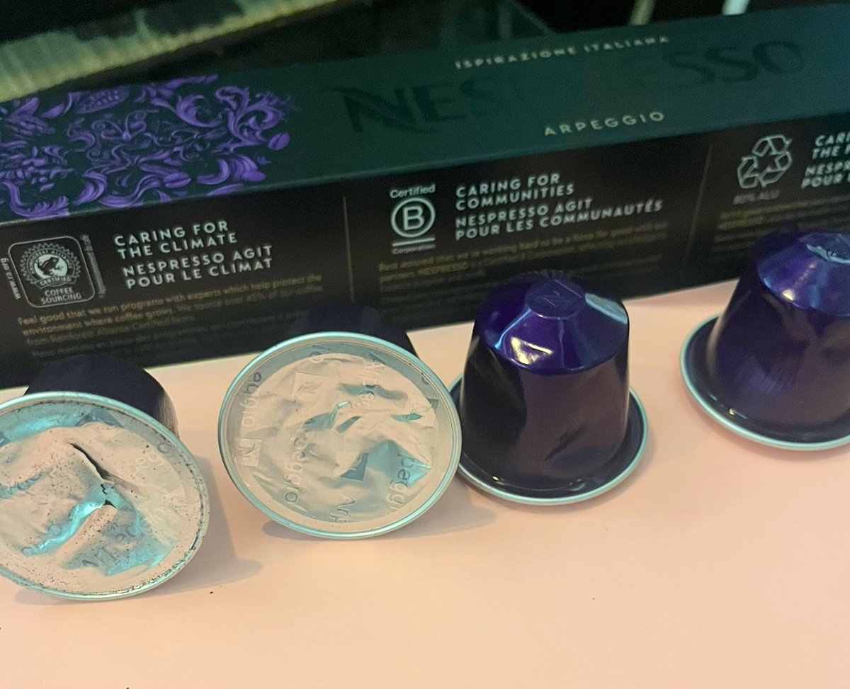 ManmeetVohra's tweet photo. How can “Amazon’s choice” be a fake/ repackaged product?! All 3 strips had damaged pods inside. @Nespresso please control this! @amazonIN @AmazonHelp There is no option to return and you make ur replacement process so time consuming that one gives up! https://t.co/Px85xnfjo1