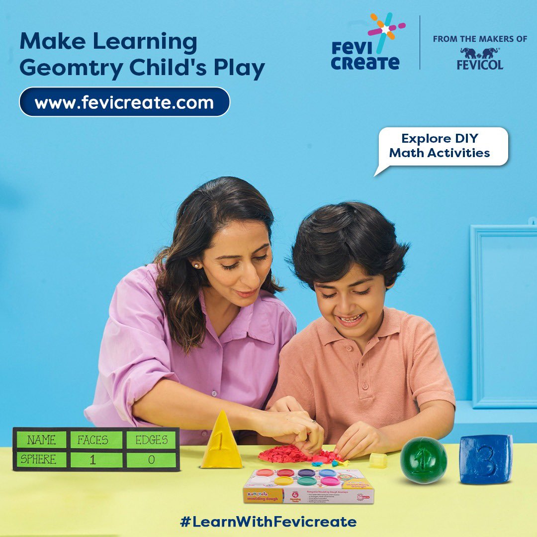 Step into a world of mathematical creativity with Fevicreate's DIY Math Activity! 🎨
Visualize your child immersed in the exciting process of building and painting cubes, discovering the beauty of geometric shapes◻️

Register at Fevicreate.com