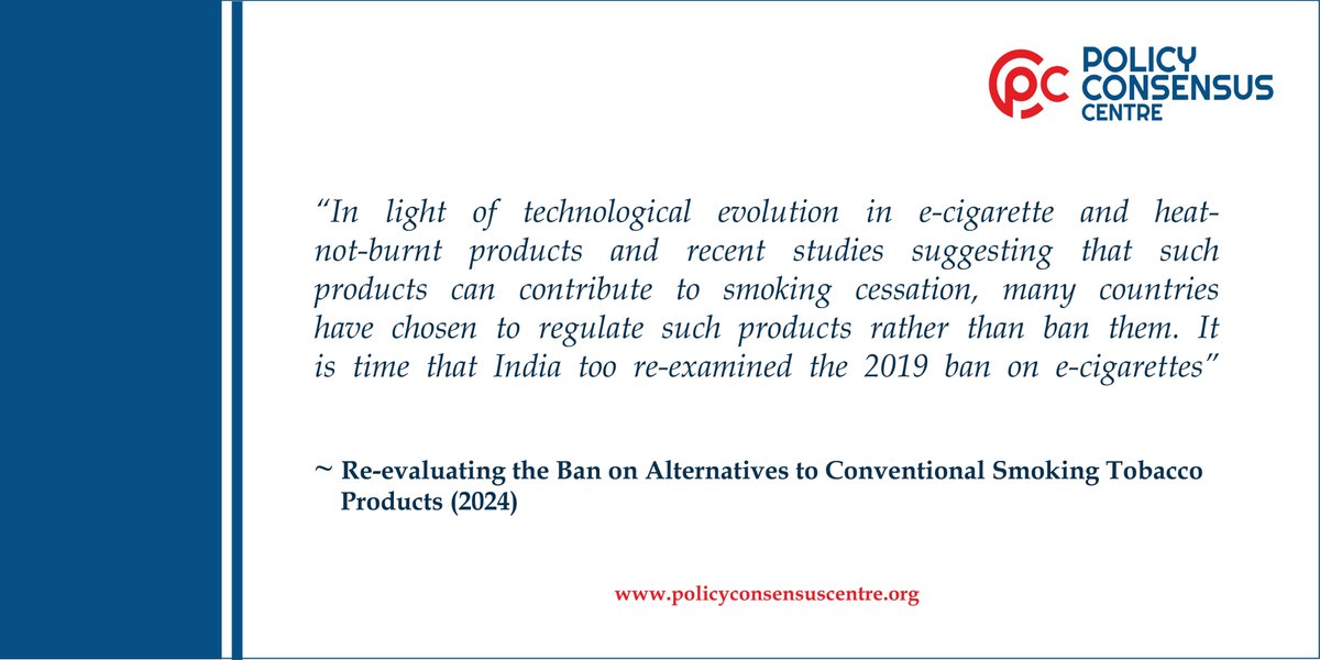PolicyConsensus's tweet image. To know more, read our report from the link below.
policyconsensuscentre.org/wp-content/upl…
@OfficeOf_MM @DrBharatippawar @MoHFW_INDIA @PMOIndia @ICMRDELHI 
#pccrecommends #jointheconsensus
#ecigarette #smokingcessation #nicotine #tobaccocontrol #tobacco #tobaccoindustry