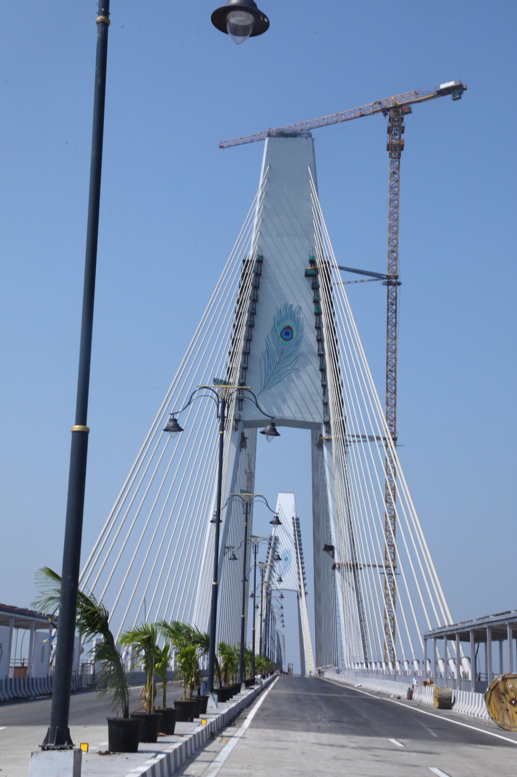 Adorned with verses from the Bhagavad Gita and images of Lord Krishna, the bridge seamlessly integrates modern infrastructure with traditional values