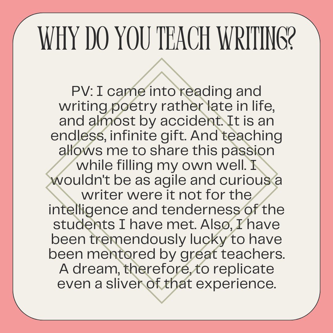 Swipe for a Q&A w/ Professor Vangani! #usfmfawriting #mfawriting #mfafaculty