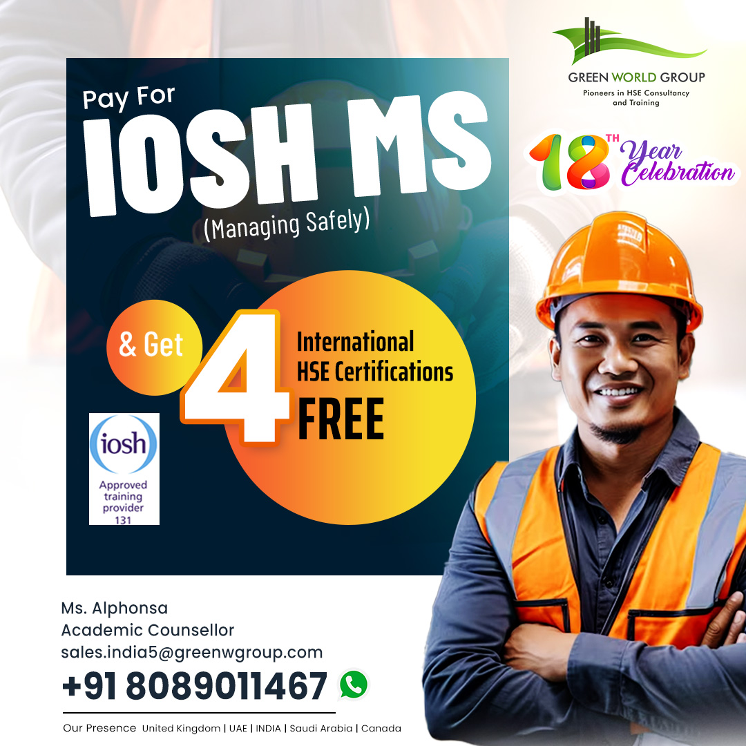 Mrs. Alphonsa
sales.india5@greenwgroup.com
Mob : 8089011467
greenwgroup.co.in/training-cours…

#NeboshCourse,#KeralaTraining,#GreenWorldGroup,#OccupationalSafety,#HealthAndSafety,#SafetyTraining