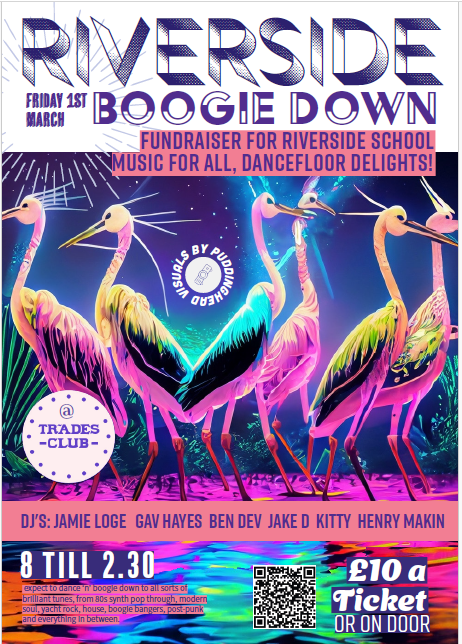 Free next Friday night?  Fancy a boogie at The Trades?  What about a no children present event to raise money for the school?
Come on, you know you want to...🕺💃🪩