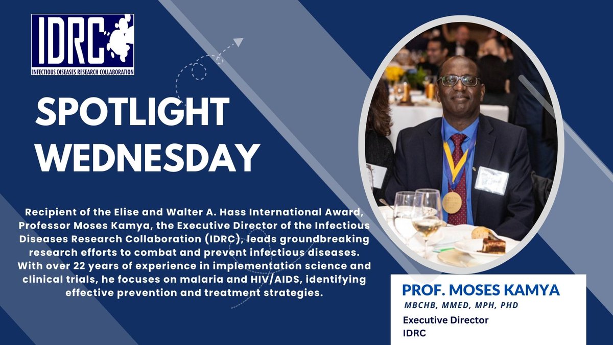 Introducing the first feature in our #SpotlightWednesday series: <a href="/ProfKamya/">Prof. Moses R. Kamya</a>, our exceptional Executive Director. With his groundbreaking research in malaria and HIV/AIDS, Prof. Kamya sets the standard for excellence at IDRC. We celebrate you today.  #IDRCResearch