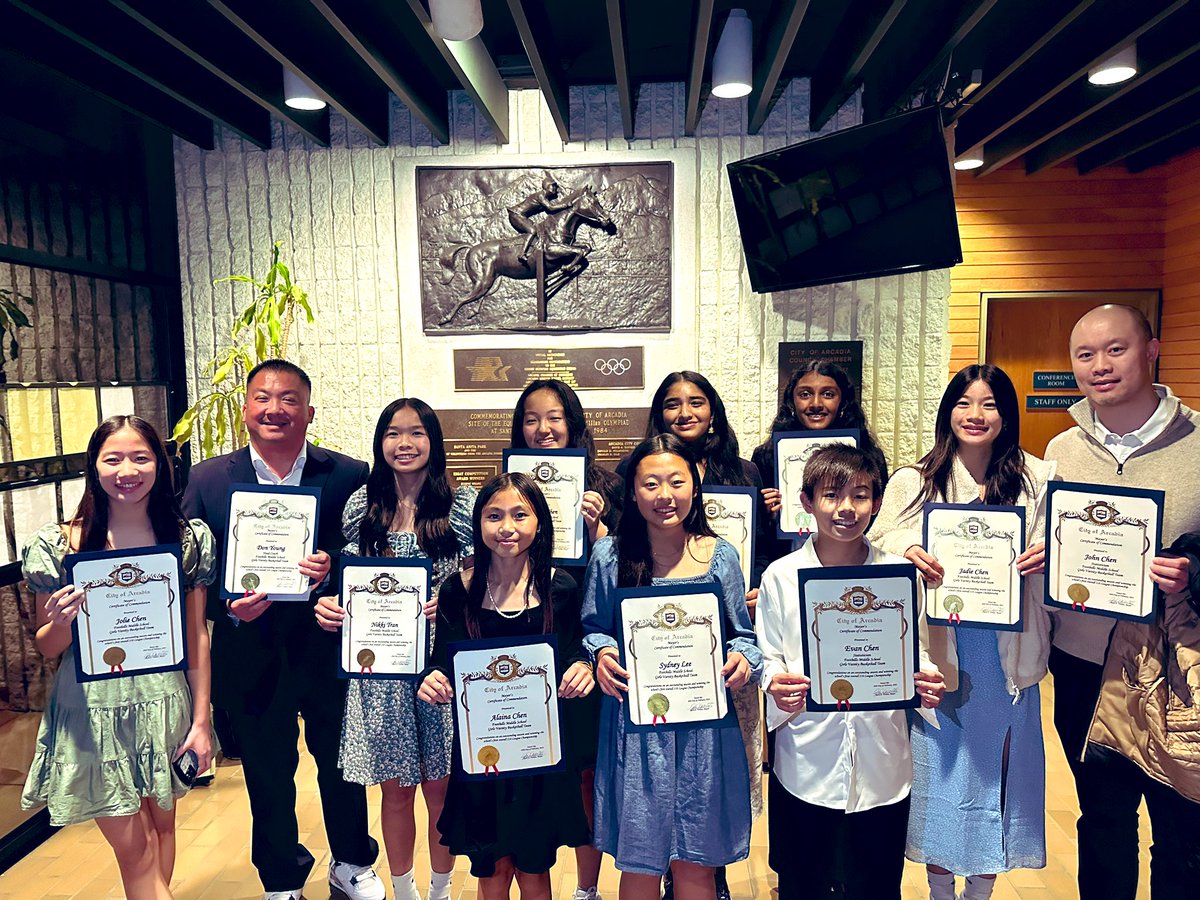 Don Young (@dyoung1fmsavid) on Twitter photo Our FMS Girls 🏀 Team Members received their Certificates of Commendation from Mayor April Verlato at tonight’s City Council Meeting for their undefeated season and capturing the City’s First 210 League Championship 🏀🏆<a href="/ArcadiaUnified/">Arcadia Unified</a> <a href="/FoothillsMS/">Foothills Middle School</a> Our FMS Girls 🏀 Team Members received their Certificates of Commendation from Mayor April Verlato at tonight’s City Council Meeting for their undefeated season and capturing the City’s First 210 League Championship 🏀🏆<a href="/ArcadiaUnified/">Arcadia Unified</a> <a href="/FoothillsMS/">Foothills Middle School</a>