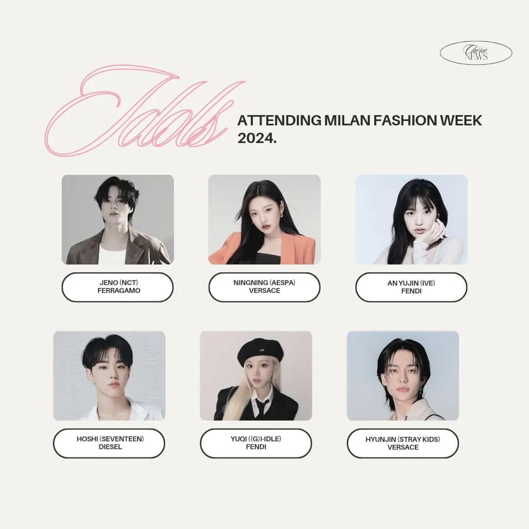 athira_noura's tweet photo. Daftar Idol yang akan menghadiri acara Milan Fashion Week 2024. Btw, Sing ketemu kembarannya😂

#XODIAC #소디엑 https://t.co/vXV2yEXhew