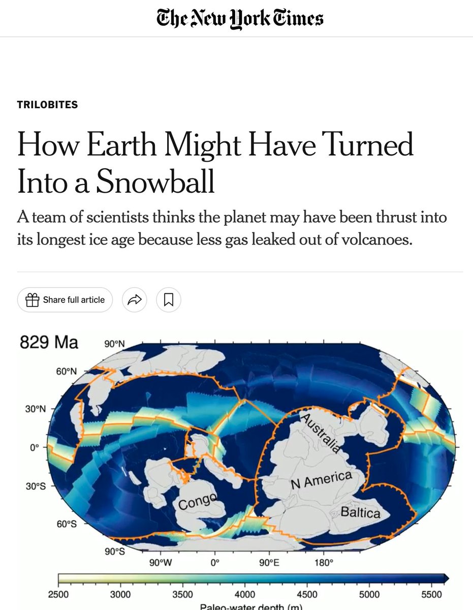 Are volcanoes responsible for our longest ice age? #AuScopeEnabledPaper explores duration of Sturtian “Snowball Earth” glaciation.
The New York Times: bit.ly/3uEQQ4s
Published in Geology: bit.ly/3I9a7xS
