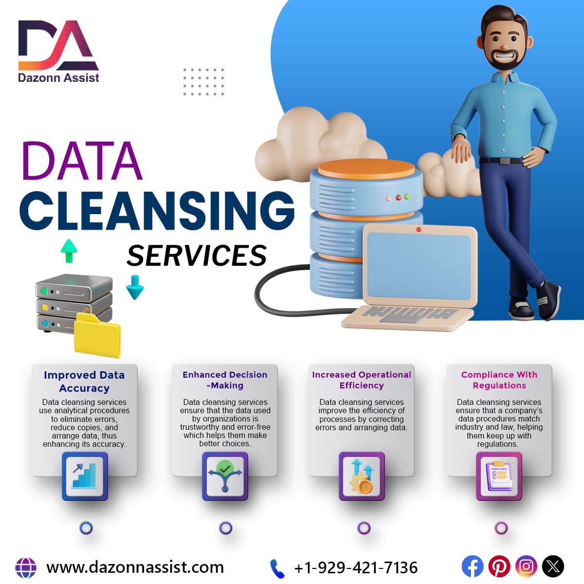 🌟 Struggling to maintain clean and accurate data? Let Dazonn Assist handle it for you! 🚀 Our expert team specializes in Data Cleansing Services, ensuring your data is error-free and up-to-date. #DataCleansing #OutsourceServices #DazonnAssist 📊✨
🌐 dazonnassist.com/data-cleansing…