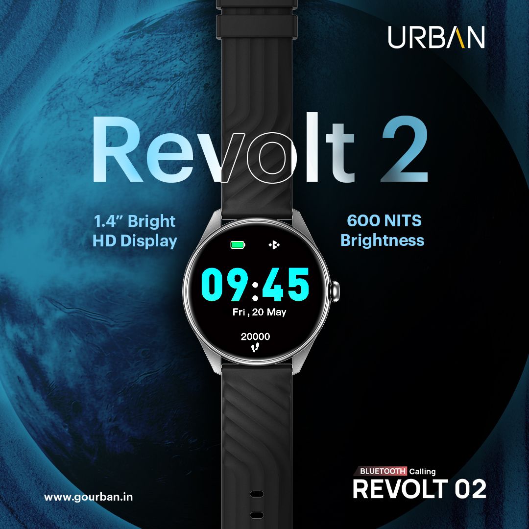 Embrace the power of connectivity with URBAN Revolt 2 - where every moment shines at 600 NITS brightness. 

⚡ Elevate your experience with 122+ sports modes and seamless BT calling. Welcome to the era of innovation. 

#URBANRevolt2 #BrighterConnectedBetter #urban #MakeAMark