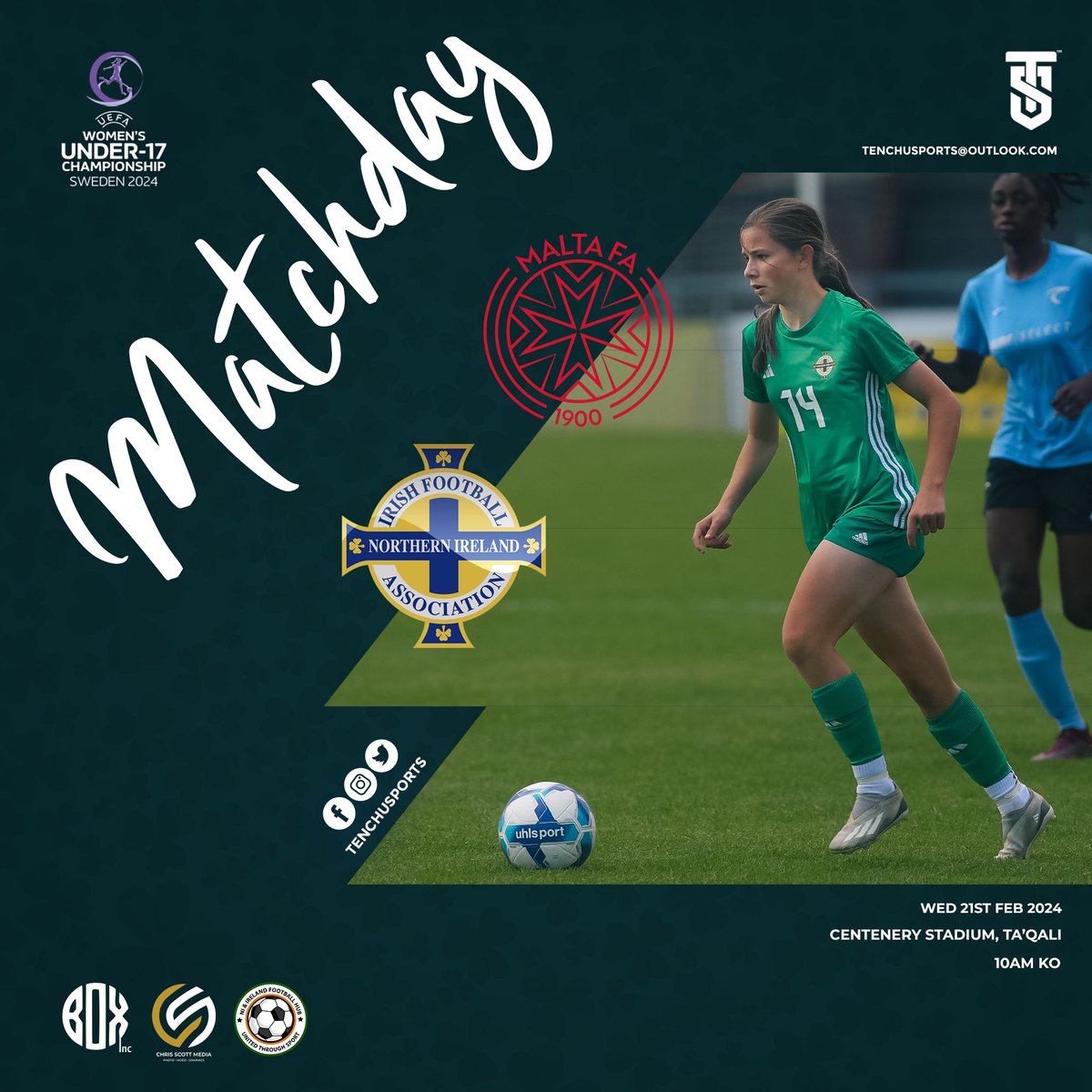 ⚽️🟢 𝙈𝘼𝙏𝘾𝙃𝘿𝘼𝙔 ⚪️⚽️ ⚽️🏆 2024 UEFA Women's U17 Euros Qualifier ⚽️ Malta WU17s vs Northern Ireland WU17s 🏟 Centenary Stadium Ta'Qali ⏰️ 10am 📺 TVMsport+ 👨🏽‍💻 © @ChrisScottPics • @TenchuSports #ChrisScottMedia #NorthernIreland #TenchuSports #Belfast #Malta