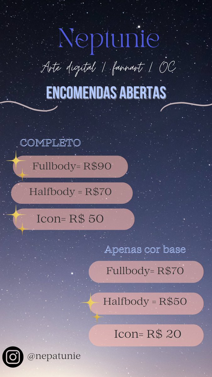 _Neptunie's tweet photo. Ano novo, tabela nova!

Encomendas abertas!! Peço que leiam com atenção e qualquer duvida pode chamar na DM!! 
.
.
.
#commissionsopen #ArtistOnTwitter https://t.co/JziDuHQaSz