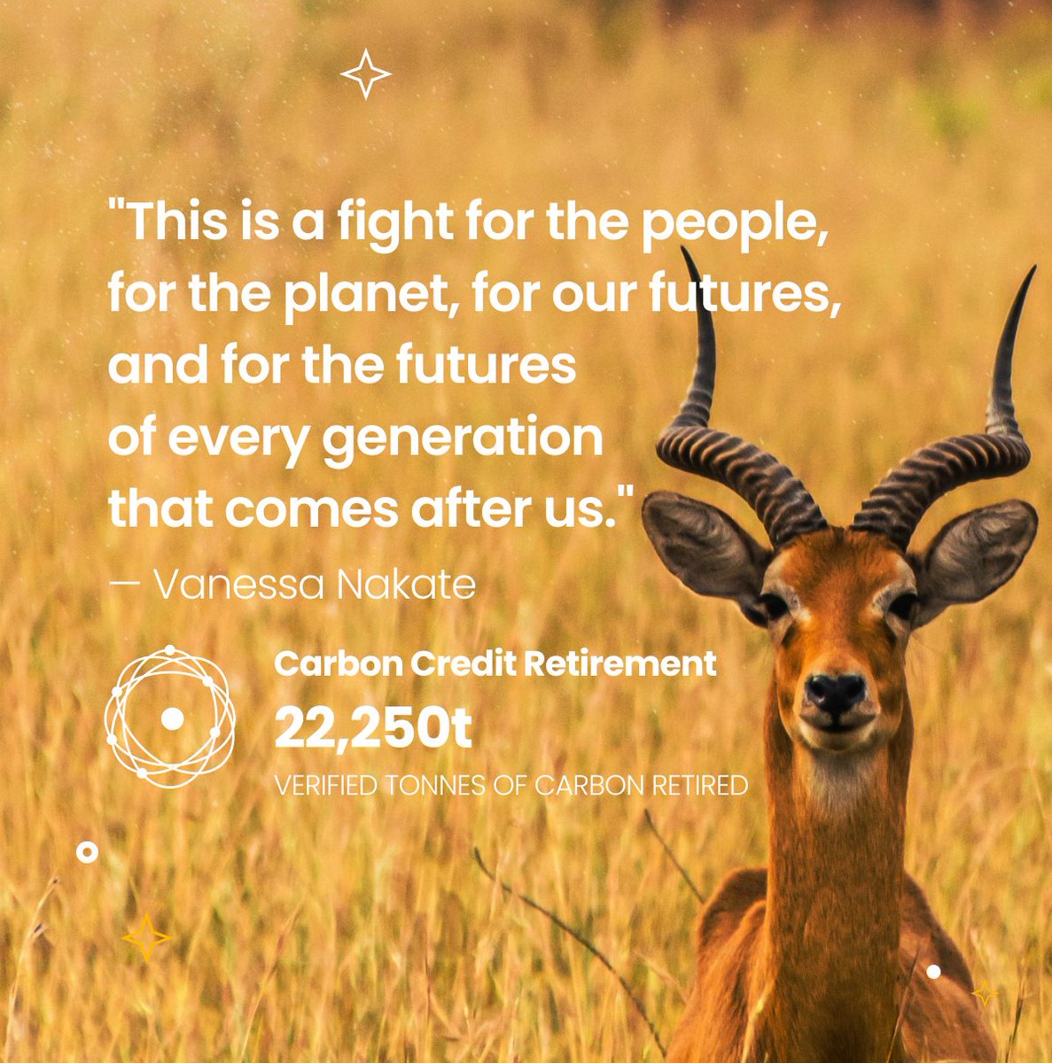 Klima Protocol (Formerly KlimaDAO) (@klimadao) on Twitter photo KlimaDAO has removed 22,250 tonnes of carbon from circulation, in tribute to <a href="/vanessa_vash/">Vanessa Nakate</a> and the #RiseUpMovement.
We need systemic change to address the climate crisis—KlimaDAO aims to drive this via open-source tech and a global coordination layer.
🎁 klima.fyi/present-7 KlimaDAO has removed 22,250 tonnes of carbon from circulation, in tribute to <a href="/vanessa_vash/">Vanessa Nakate</a> and the #RiseUpMovement.
We need systemic change to address the climate crisis—KlimaDAO aims to drive this via open-source tech and a global coordination layer.
🎁 klima.fyi/present-7