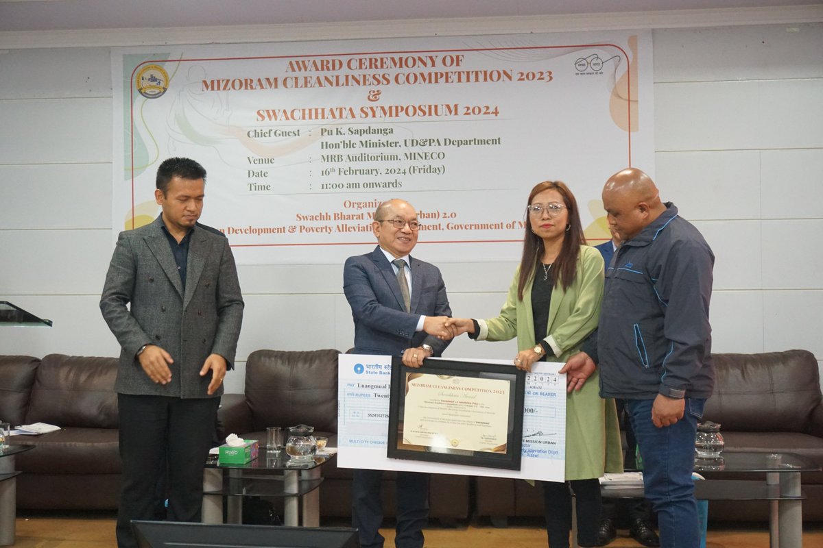 UDPA_Department's tweet photo. Mizoram Cleanliness Competition 2023
Consolation Prize:
•Salem Veng Local Council
•Tanhril Local Council
•Luangmual Local Council https://t.co/kNH24xp6Zi