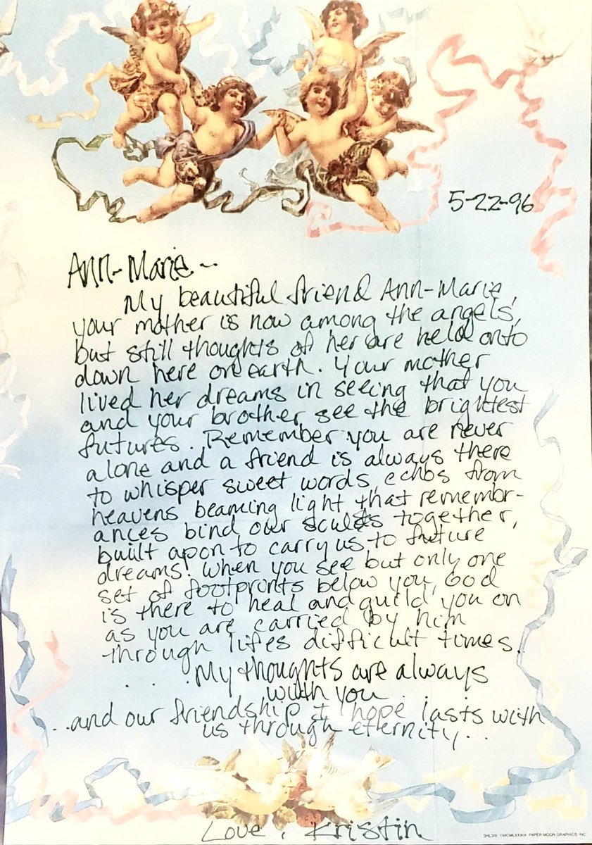 Kristin Smart’s final letter, written to her friend Ann-Marie on May 22, 1996 in Muir Hall Room 120 💜