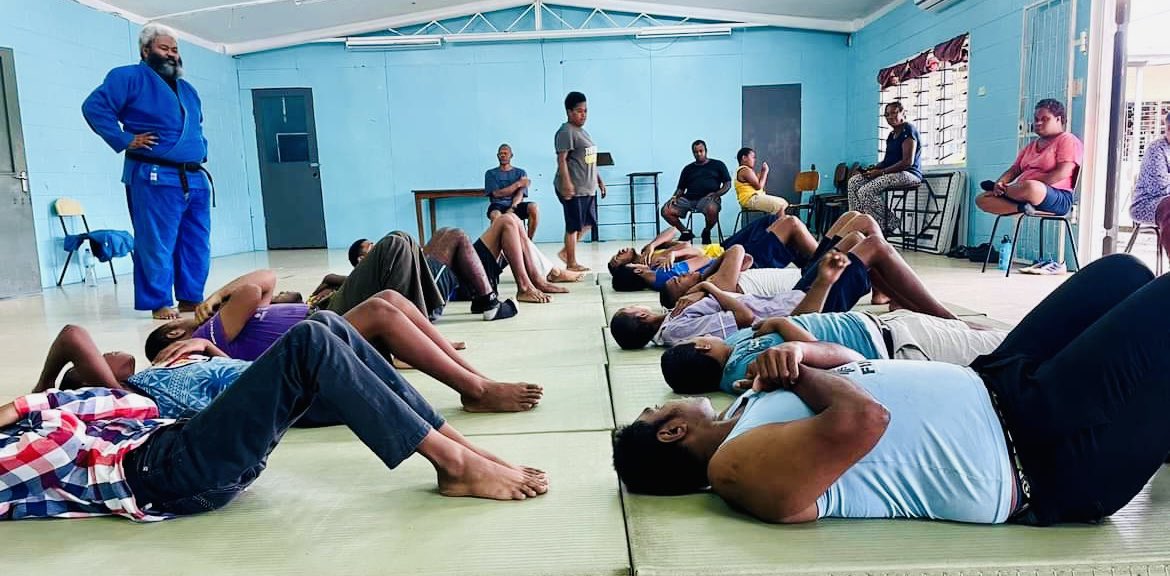 fijijudo's tweet photo. At Fiji Judo Association we believe in the power of sports to bring people together. Sensei Nemani Kavuru taking his class of enthusiastic students with varying disabilities.
A special thank you to NCPCD (National Council for Persons with Disabilities) @FijiParalympic https://t.co/vV4hZzBLTe