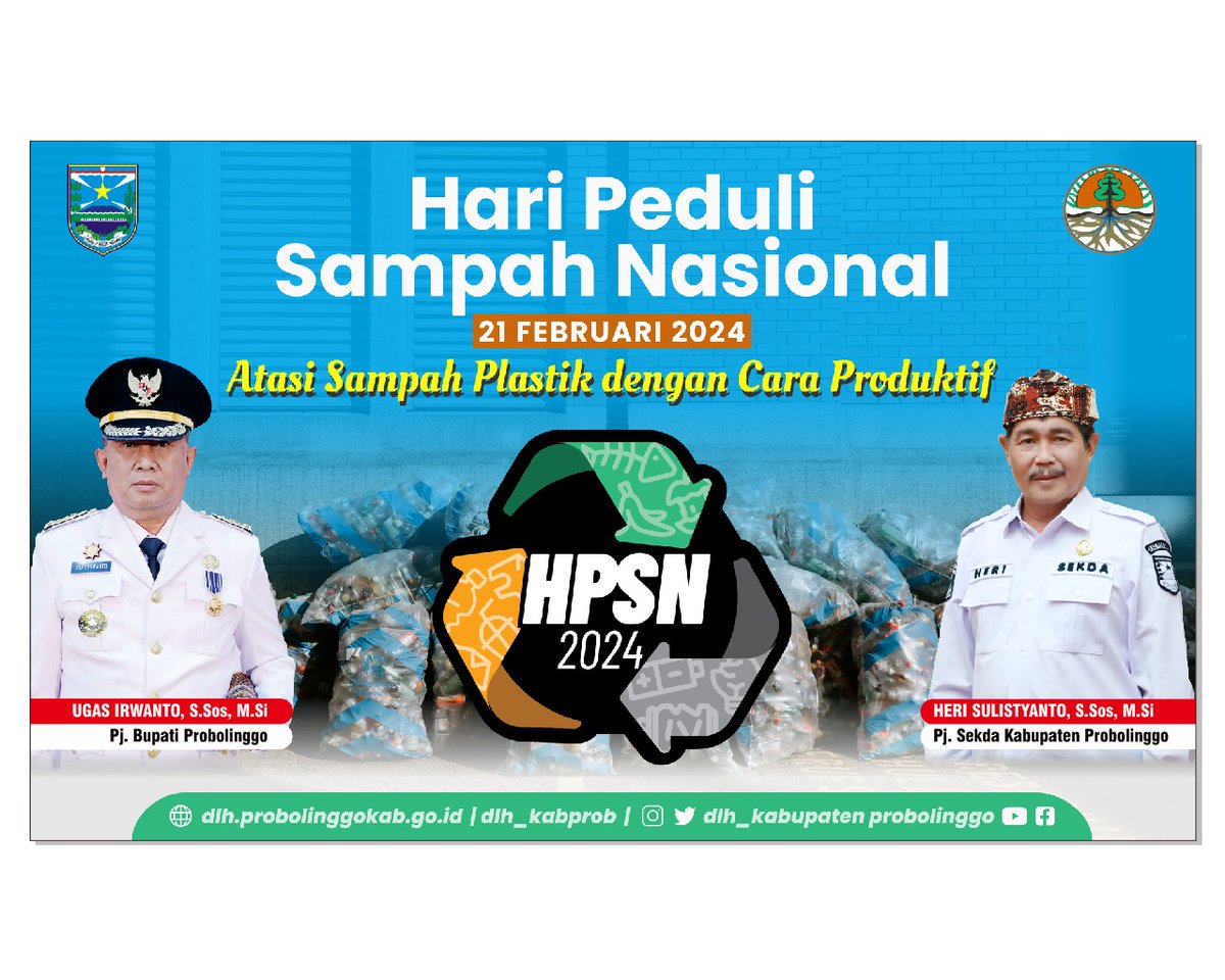 HARI PEDULI SAMPAH NASIONAL TAHUN 2024
Untuk menggunakan twibbon (bingkai foto) Hari Peduli Sampah Nasional (HPSN) 2024, silahkan klik tautan berikut: twb.nz/hpsn21224 atau
twb.nz/hpsn24

#HPSN2024
#HariPeduliSampahNasional
#ZeroWasteZeroEmission