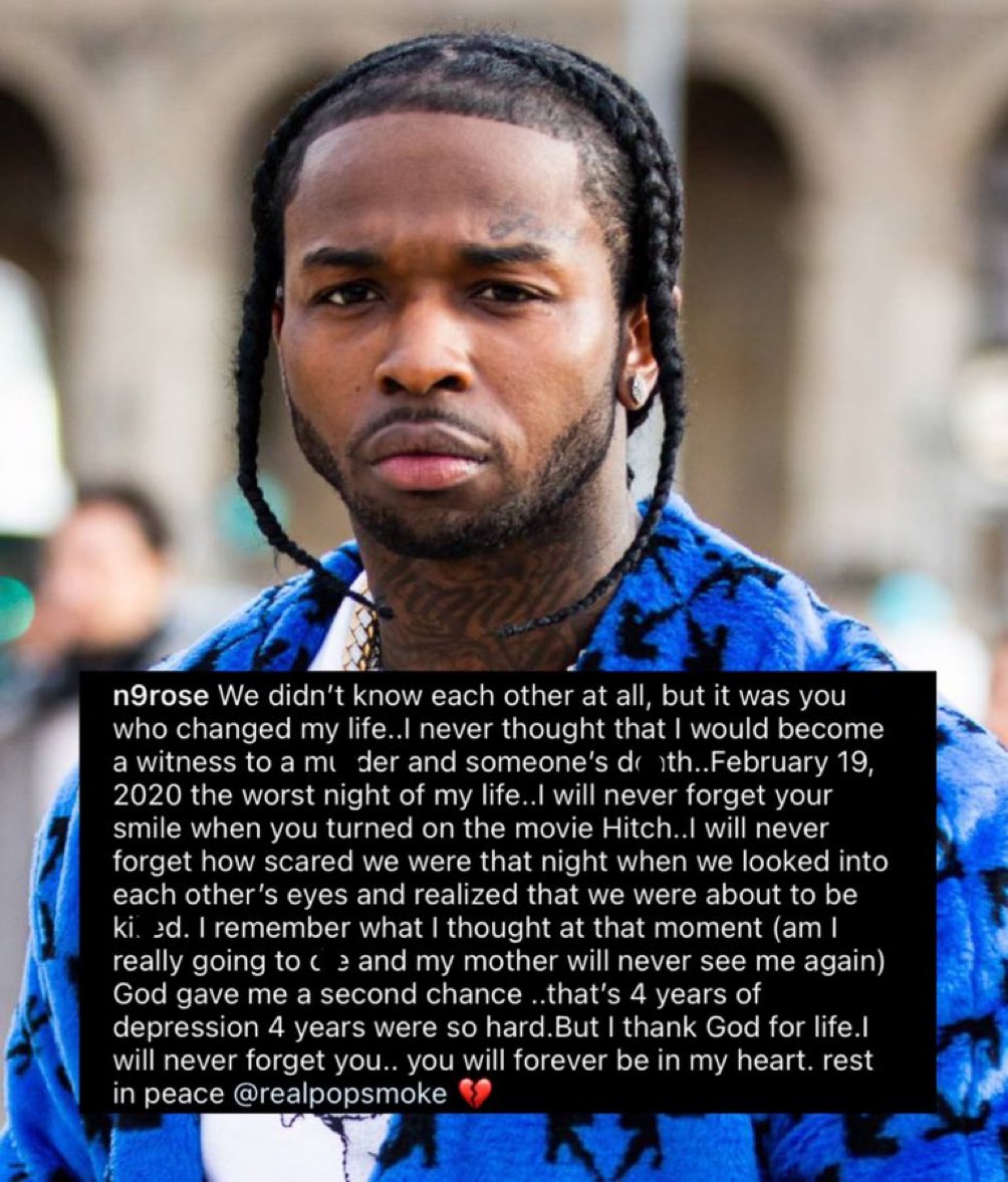 DailyLoud's tweet image. The woman who was with Pop Smoke when he died speaks on his death.