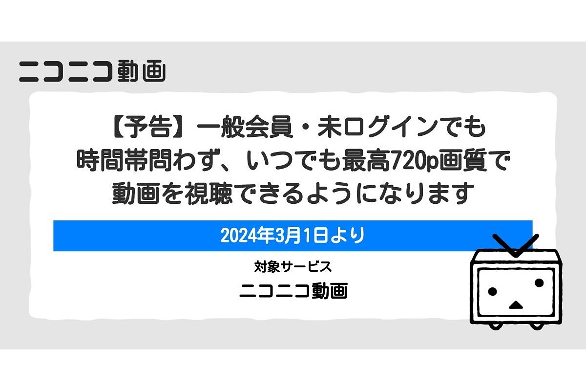 圖 Niconico 宣布3月開始取消360p限制