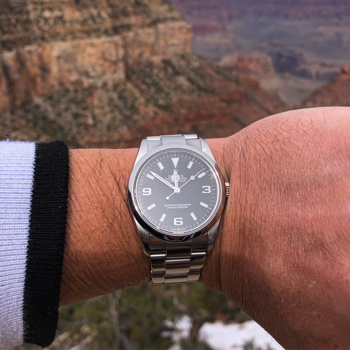 ChronicChrono's tweet photo. Grand Canyon ⛰️ 

🇨🇭 Hillary 🏔 #ExplorerI #114270 
#ChronicChrono #rolex #rolexexplorer #explorer #rolexexplorer114270 #rolex114270 #explorer114270 #369dial #rolexaholics #rolexwatch #explorer36mm #explorer36 #369  #rolexexplorer1 #369mafia https://t.co/SWAOoNBIsu