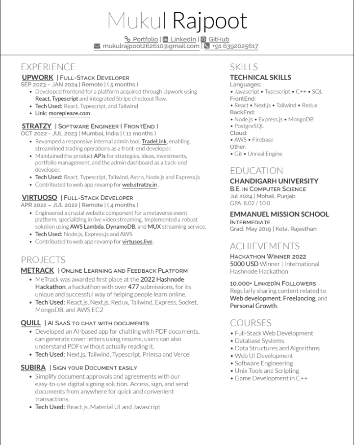 buildwithmukul's tweet photo. Review my resume and comment your thoughts..
https://t.co/LFkuHxfZaq   #Review #Resume #code https://t.co/5sJGLkCsN0