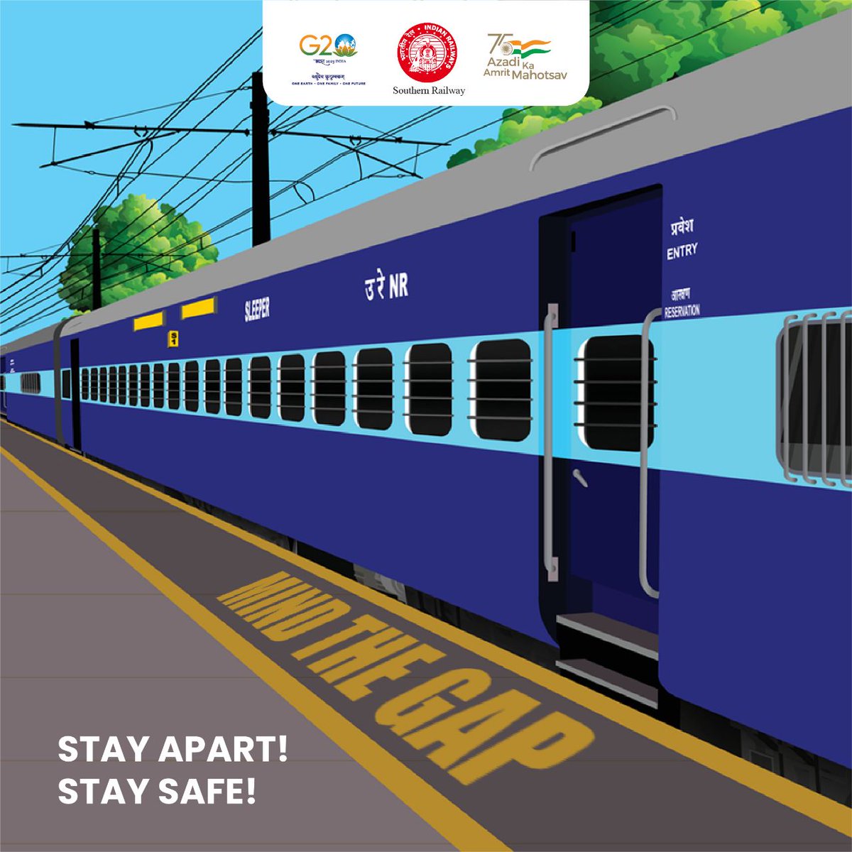 drm_tvc's tweet photo. Prioritize safety on the platform: Mind the gap, maintain distance. Let's ensure a safer commuting experience by keeping our distance. #SouthernRailway #SafetyFirst #PlatformAwareness https://t.co/7wtrFlOn8I