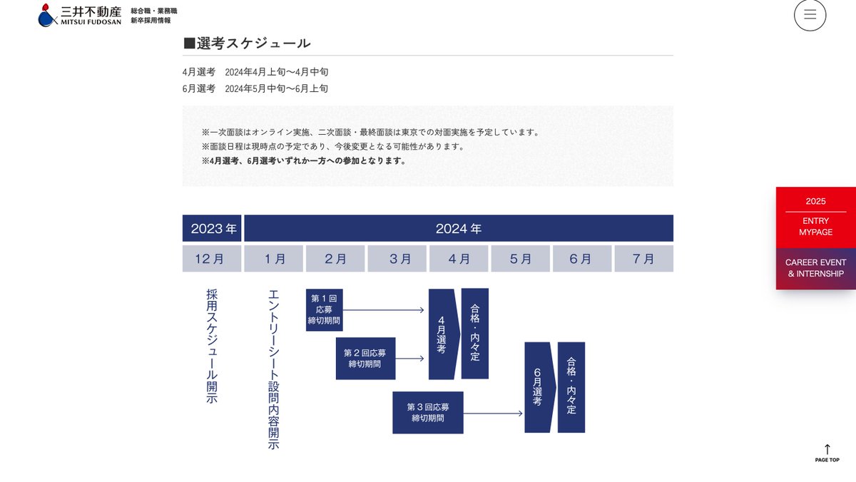 nsyuukatu's tweet photo. 【#25卒 〆切間近の本選考情報】
② 三井不動産（２次〆切：3/4）
4月選考で受けたいなら今回がラスト！
24卒では1次〆切と2次〆切の違いは社員座談会に参加できるどうかだけで、優遇に差はない。

4月に受けるか準備を重ねて6月に受けるか検討しよう🔥 https://t.co/Gdd3Vdb30K