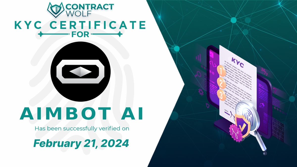 contractwolf_io's tweet photo. ContractWolf gladly announces the completion of KYC for @AimBot_Coin

Request a quote 
https://t.co/yIBMxxr42G 

🛡Check the full KYC report        
https://t.co/23FzZFmOWi 

#ContractWolf #SmartContract #SecurityAudit https://t.co/XmlqlVZw7R