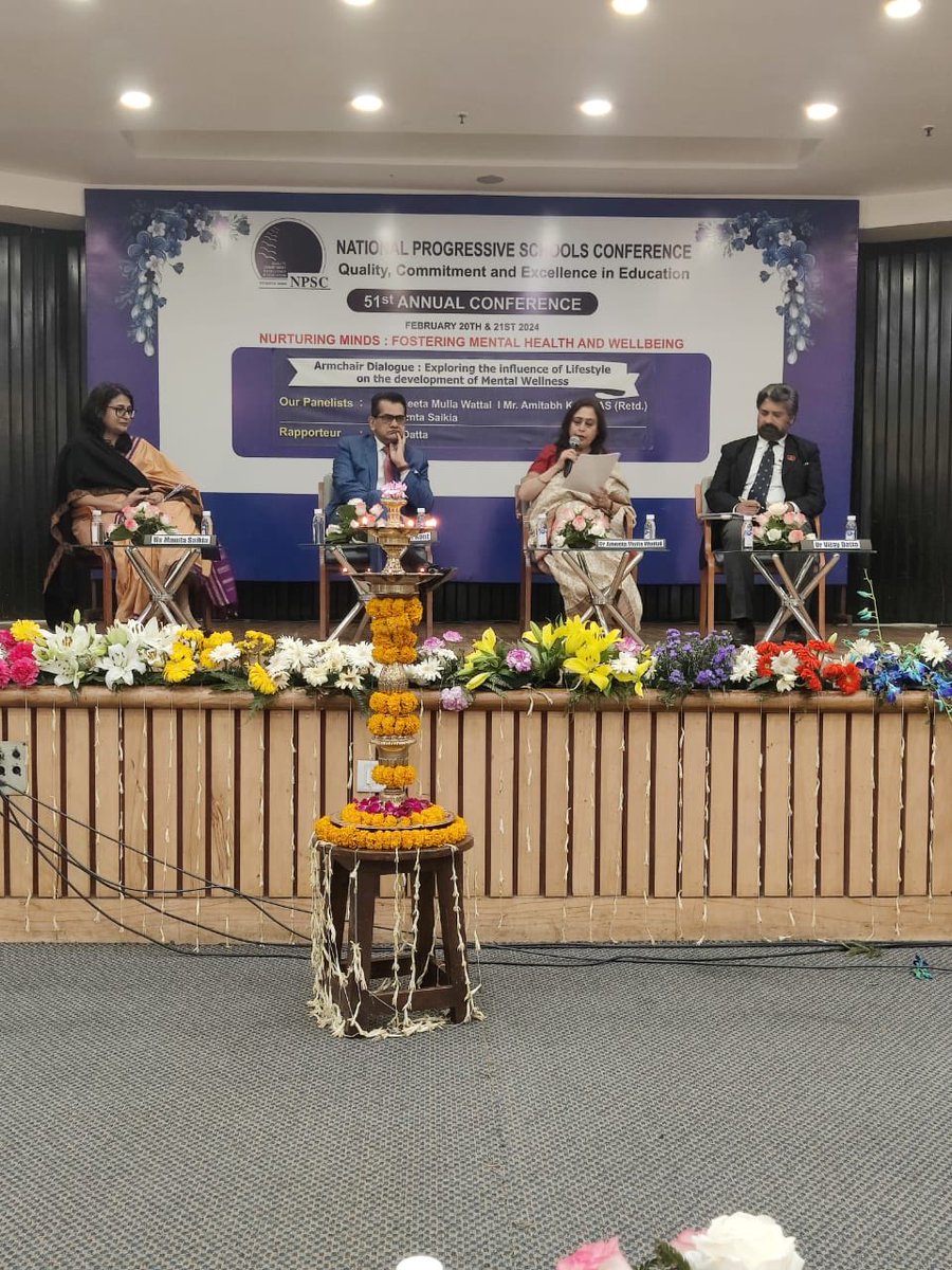 National Progressive schools Confrence moderating session with Mr Amitabh Kant and Ms Mamta Saikia on fostering mental health and well being #NPSC #AEF