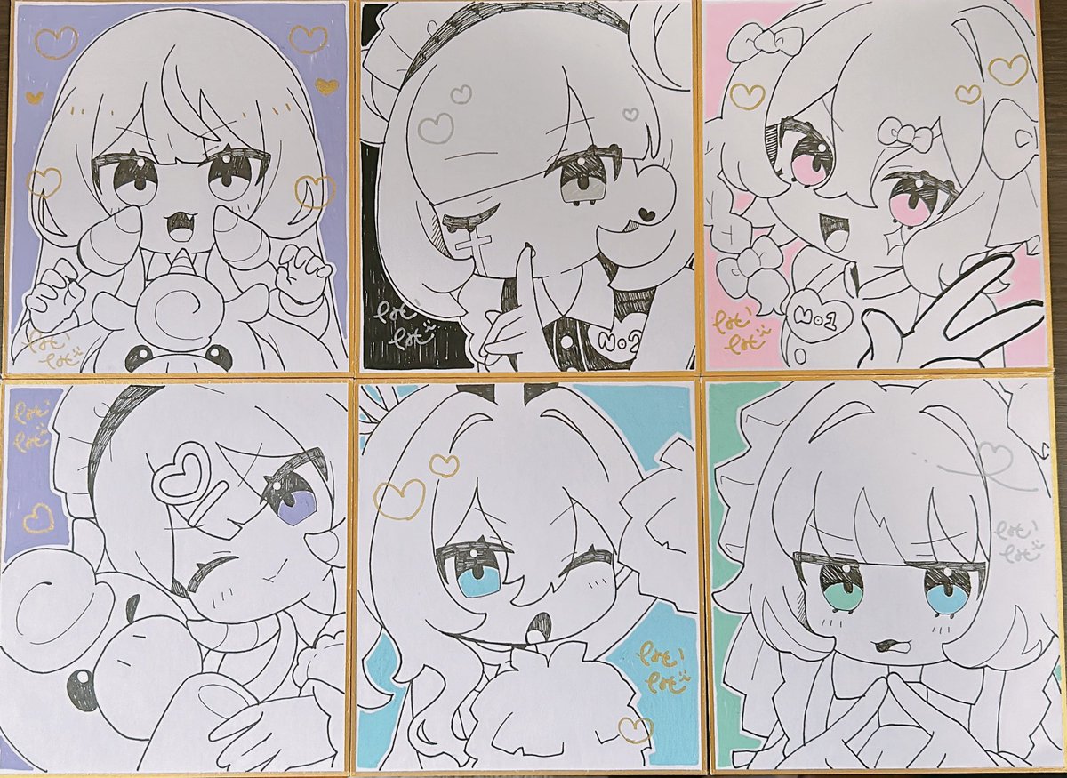 今週末のコミティアに向けて描き下ろした色紙たち!💜🦄
#コミティア #コミティア147
#COMITIA #COMITIA147
