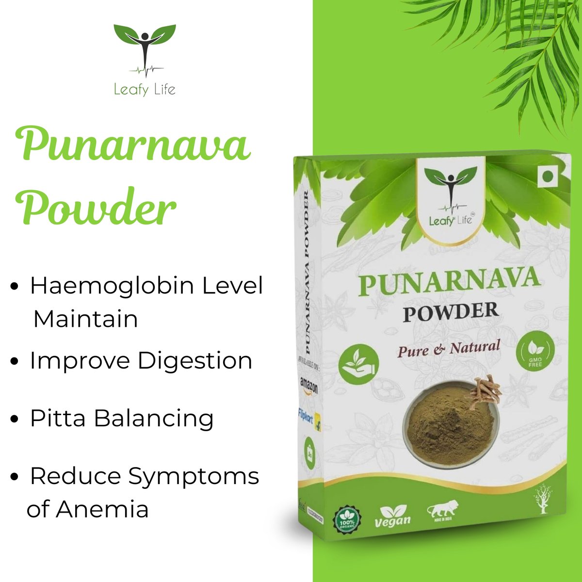 Punarnava powder maintain hemoglobin level , improve digestion, pitta balancing, reduce symptoms of anemia
#leafylife #punarnawapowder #digestionsupport
#pittabalance #maintainhemoglobinlevel #healthylife