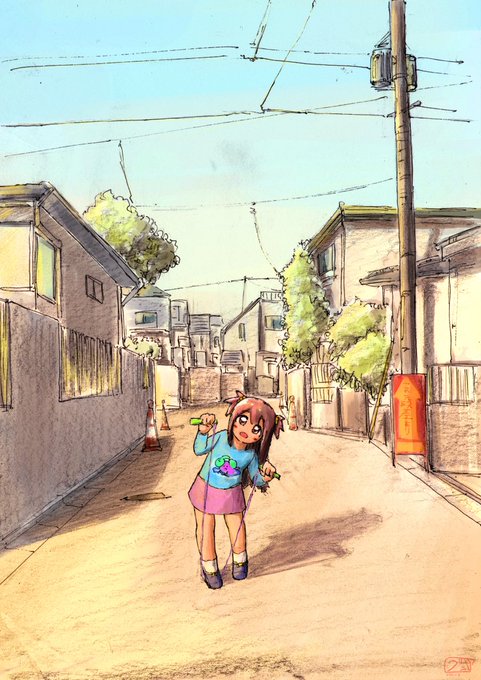 「女の子 道路」のTwitter画像/イラスト(新着)