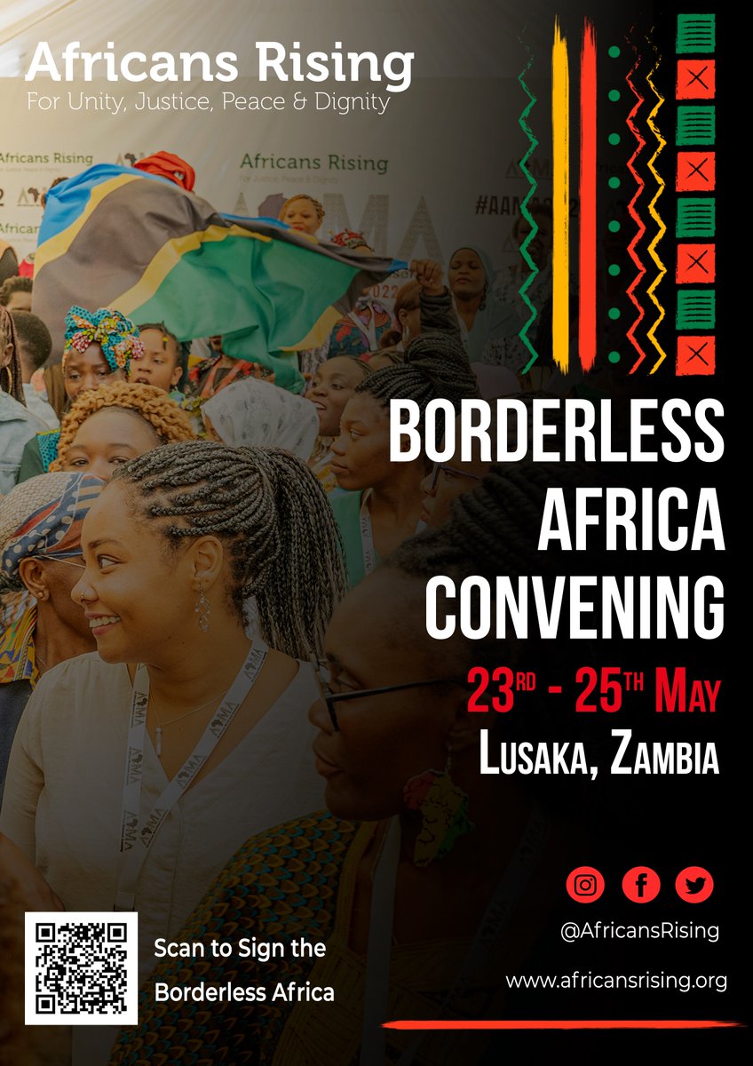 Venue - #Lusaka, #Zambia. Date: 23rd - 25th May 2024 The #BorderlessAfrica first convening is confirmed! Join all #Africans fighting for a united #Africa where African people can move, trade or get education opportunities with ease! For that to happen, let's sign this…